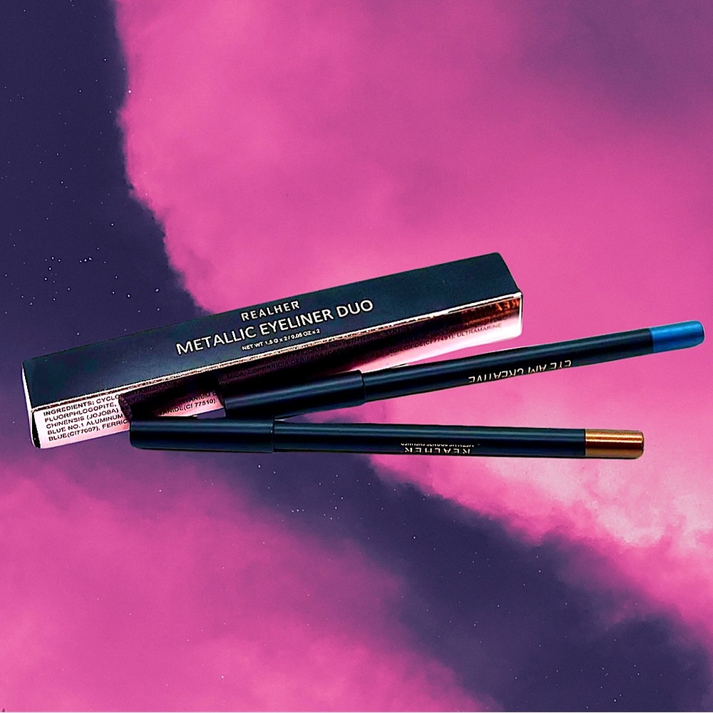 🆕 RealHer Metallic Gel Pencil Eyeliner Duo- Colors: Bronze & Teal (.05 oz x 2)